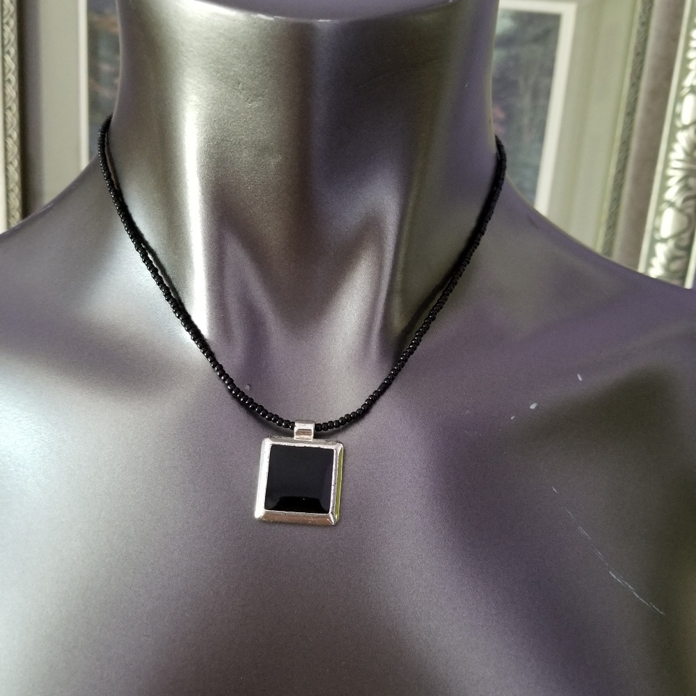 Black & silver necklace